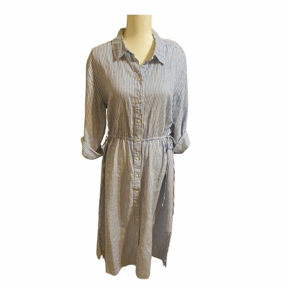 H&M LINEN-BLEND SHIRT DRESS - Picture 3 of 8